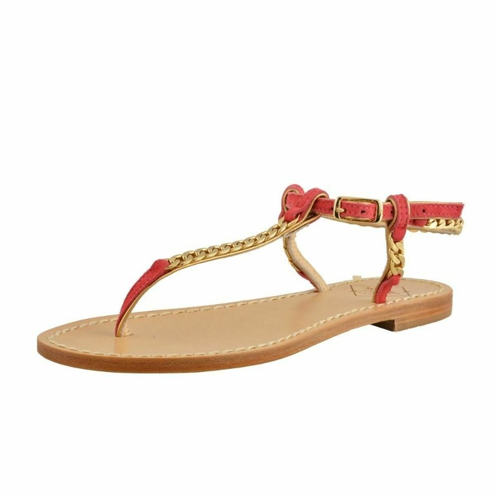 Emanuela Caruso "Capri" Womens Golden Flat Sandals